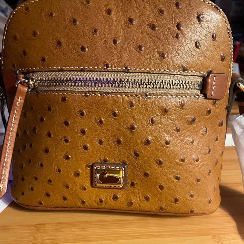 Dooney&Bourke Ostrich Leather Domed Crossbody